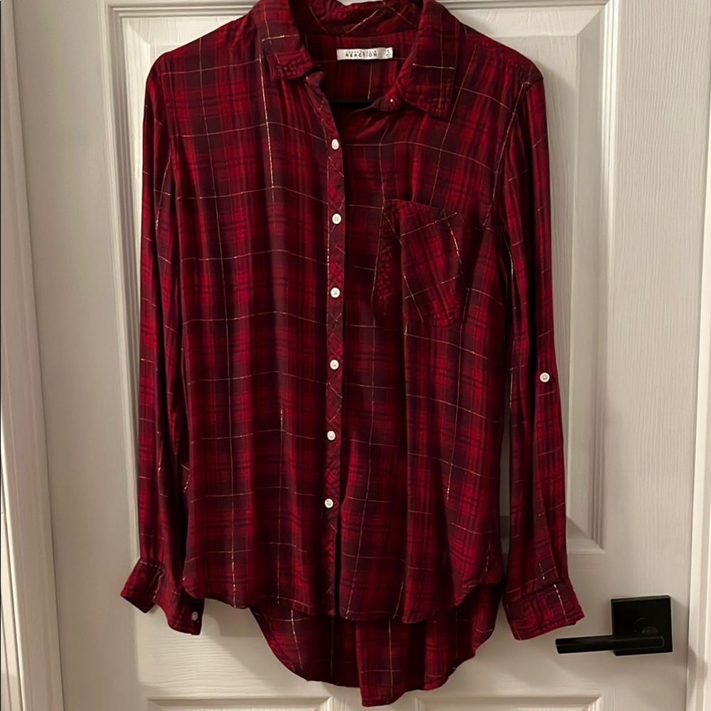 KC Reaction Burgundy Plaid Shirt